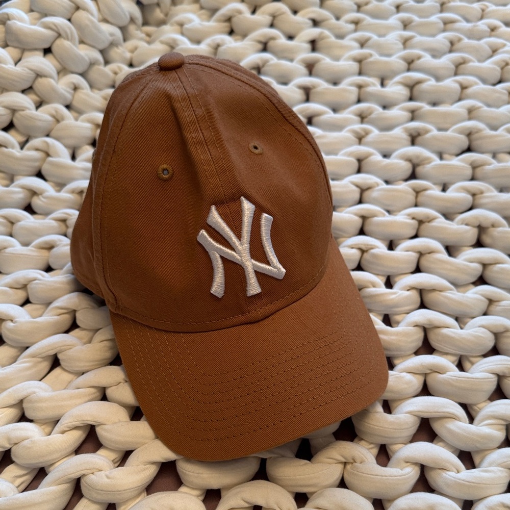 New Era Tan Cap with White NY Logo